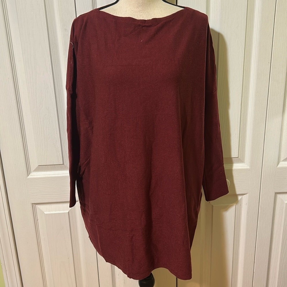 Miracle Fashion Women's Burgundy Pullover Sweater